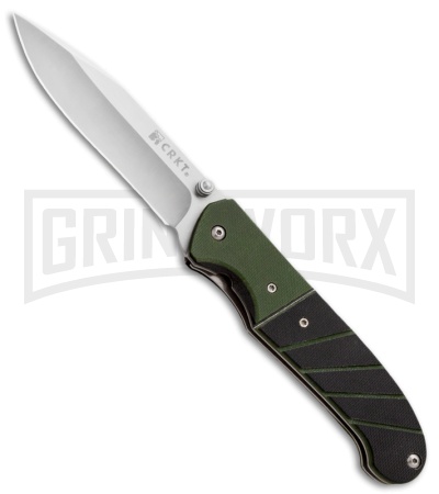 CRKT Ignitor Black & Green G10 Spring Assisted Knife